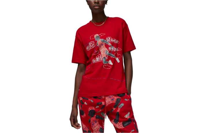 Jordan JORDAN X Parker Duncan Printed 'Red' T shirt