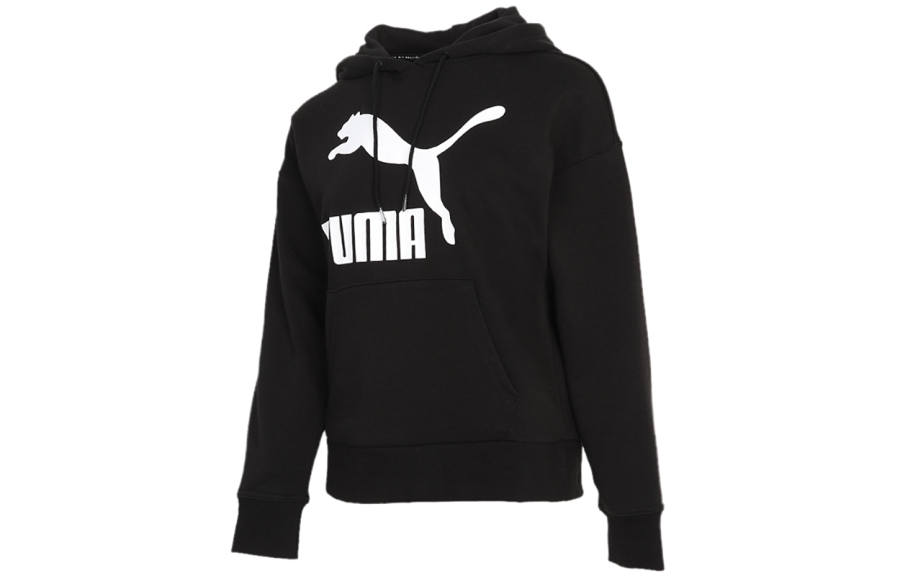 PUMA Sweatshirts Women's Black Hooded Moderate Regular