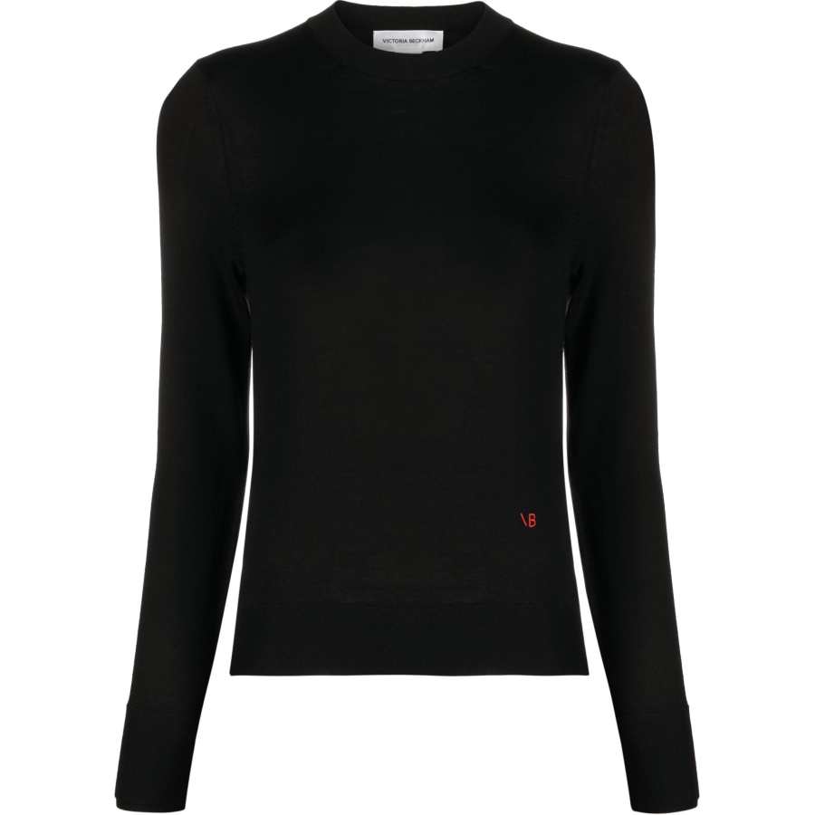 Victoria Beckham Logo-embroidered Merino Wool Jumper