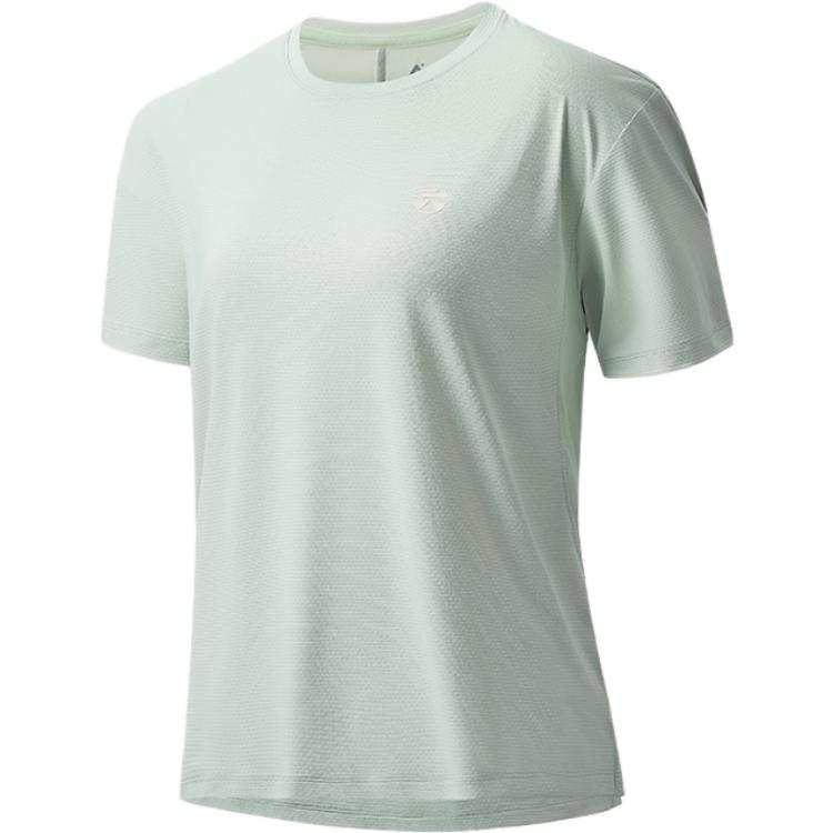 PEAK T Shirts Women's Pea Green Crew Neck Moderate Straight Fit