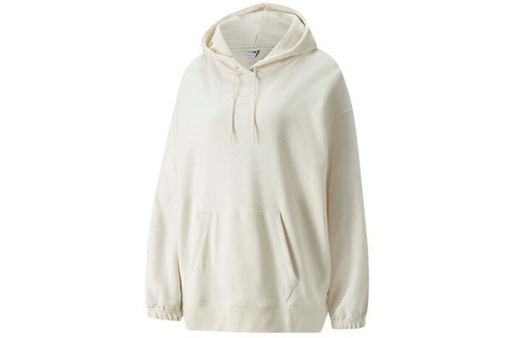 PUMA Sweatshirts Women's Beige Hooded Moderate Regular
