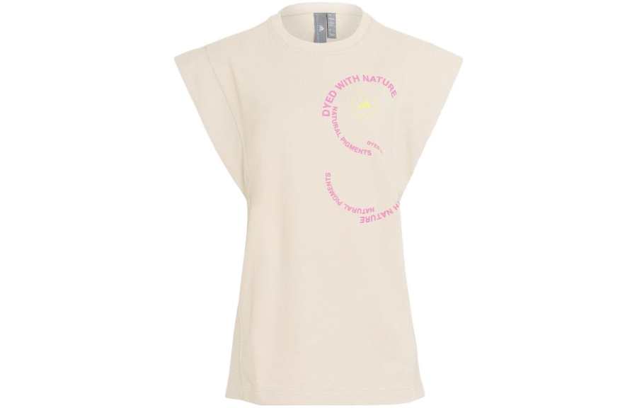 Adidas Adidas T Shirts Women's Beige Crew Neck Moderate Straight Fit