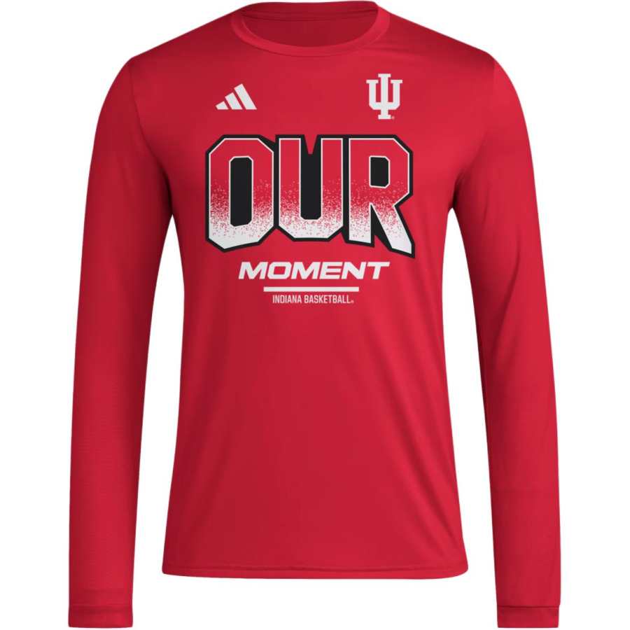 Adidas Adidas Kansas Indiana Long Sleeve Pre Game Tee Basketball Jersey Unisex Victory Red/Multicolor