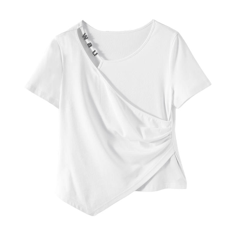 XIANGYING T Shirts Women's Crew Neck Moderate Straight Fit