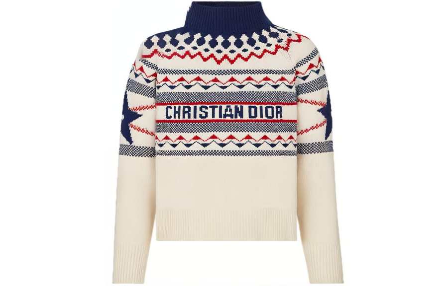 DIOR Quarterly New Products Cashmere Sweaters Women's Beige Turtleneck Moderate