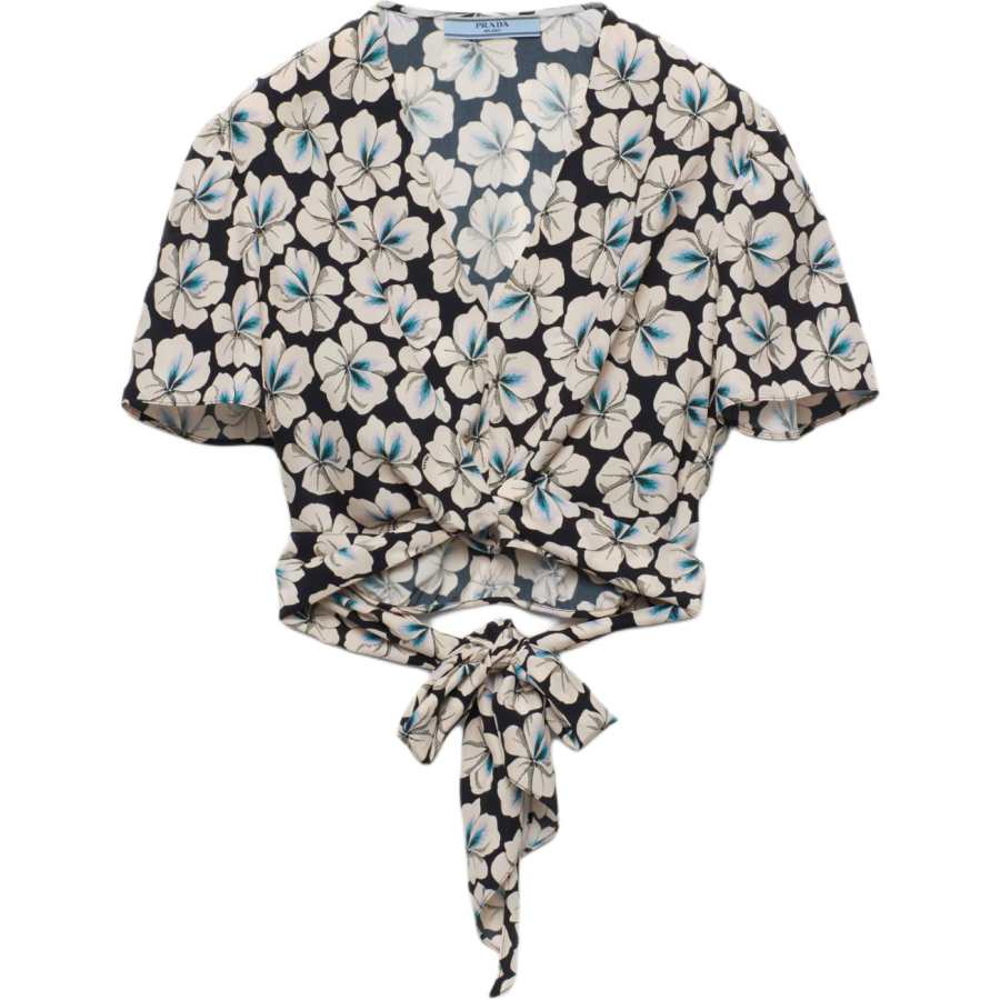 PRADA PRADA Floral-print Cropped Top