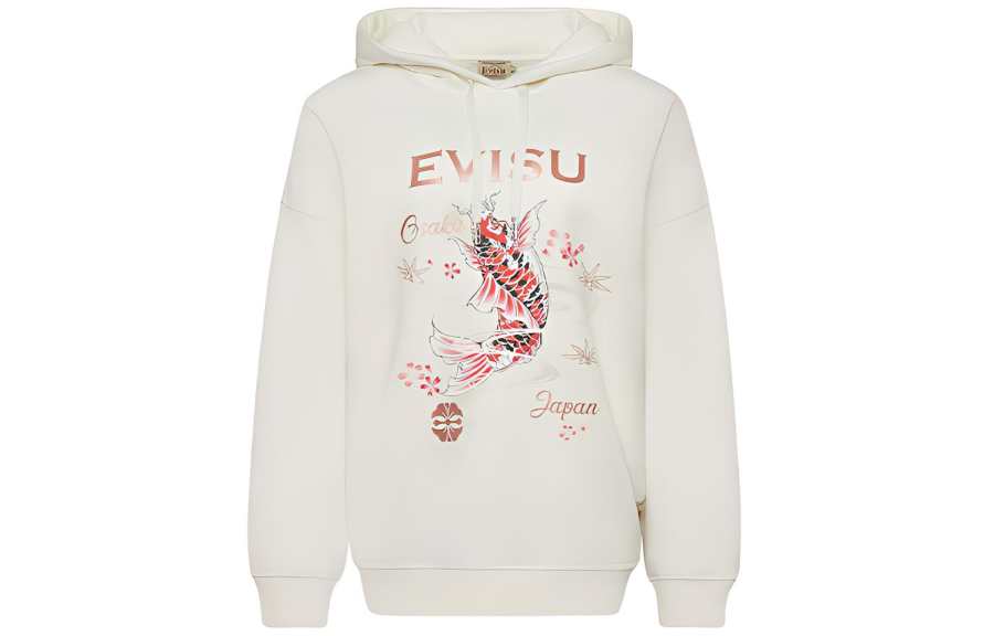 EVISU Sweatshirts Women's White Hooded Non Detachable Moderate