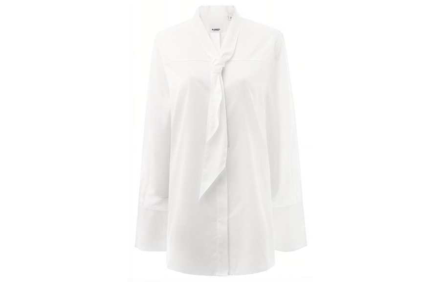 Burberry Shirts Women's White Stand Collar Moderate Shirt
