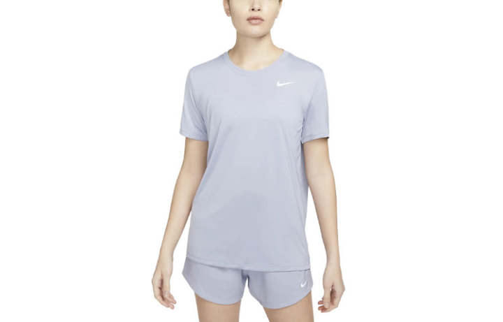 Nike Nike T Shirts Women's Indigo Mist Crew Neck Moderate Straight Fit