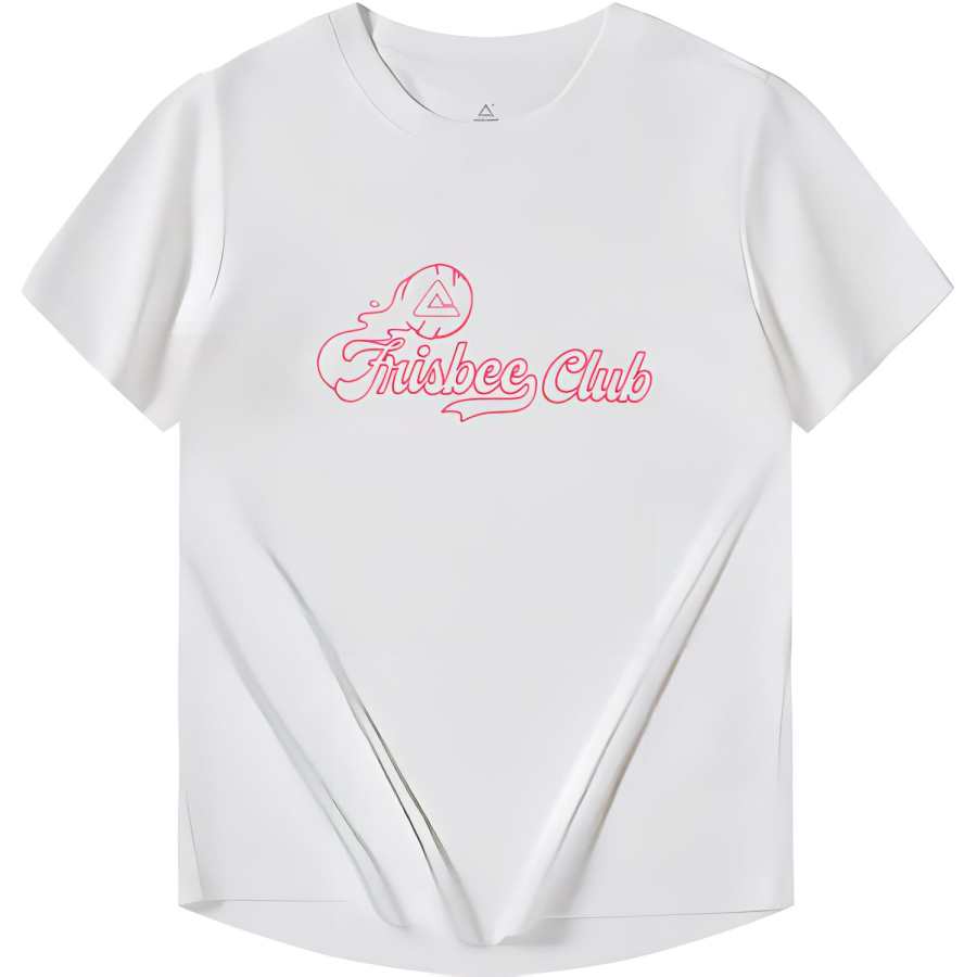 PEAK T Shirts Women's White Crew Neck Moderate Straight Fit