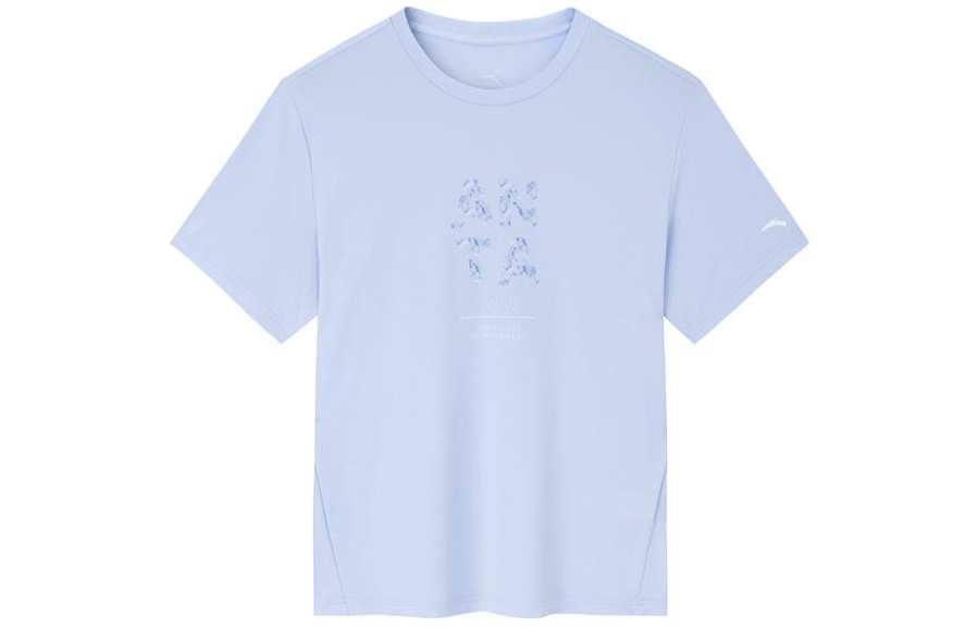 Anta Variety Training Collection Drop Shoulder Sleeve T Shirt Women's Mirror Blue
