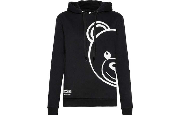 MOSCHINO Sweatshirts Women's Black Hooded Moderate Regular
