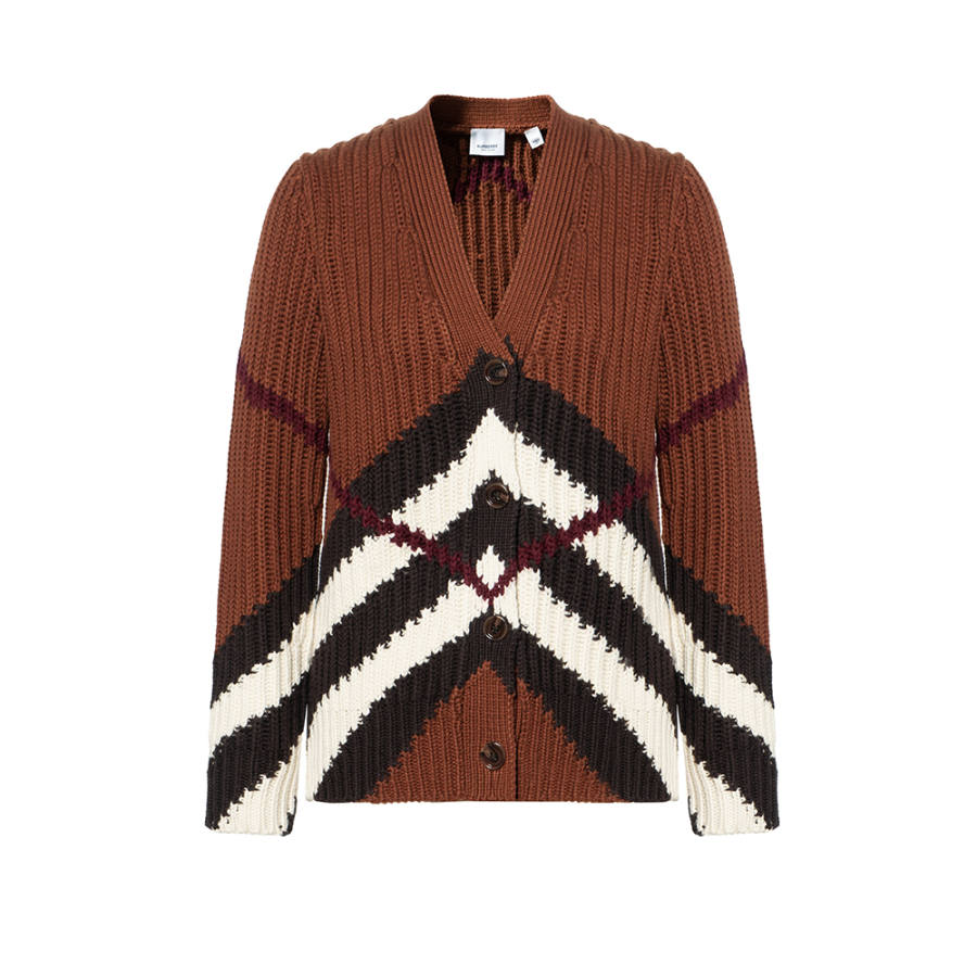 Burberry Cashmere Sweaters Women's Brown V Neck Moderate