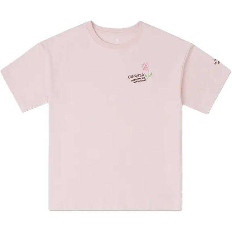 Converse T Shirts Women's Pink Crew Neck