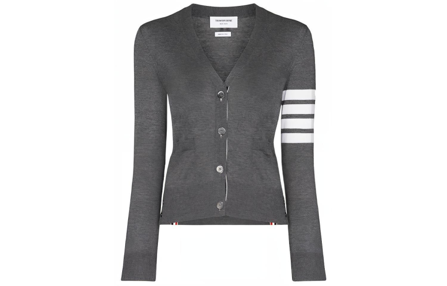 THOM BROWNE 4 Bar V Neck Cardigan