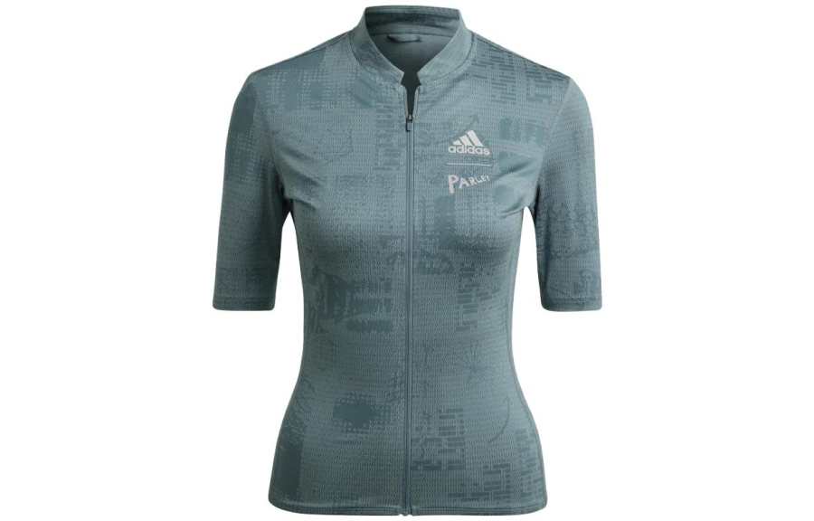 Adidas Adidas T Shirts Women's Jadeite Green V Neck Moderate Straight Fit