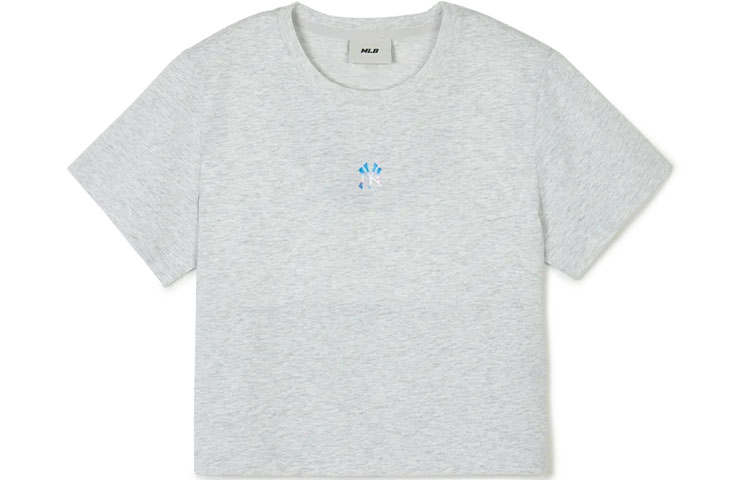 MLB New York Yankees T Shirts Women's Gray Crew Neck Moderate Straight Fit