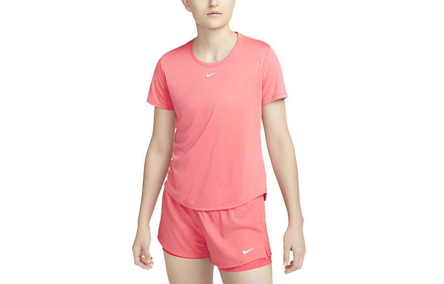 Nike Nike T Shirts Women's Sea Coral Crew Neck Moderate Straight Fit