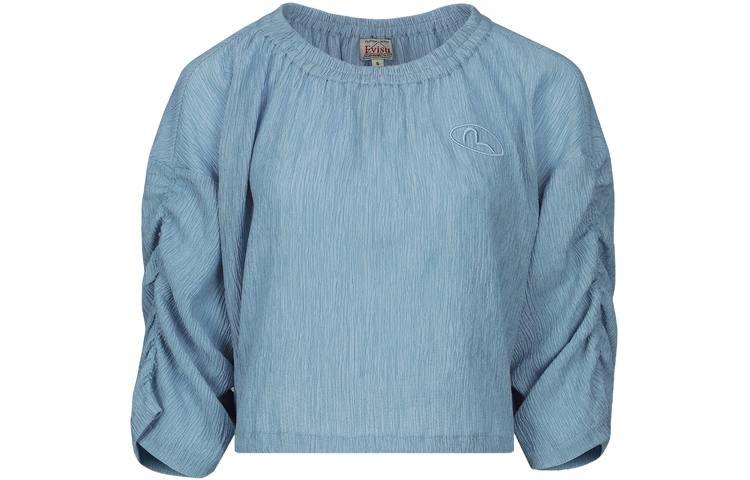 EVISU T Shirts Women's Pink/Blue Crew Neck Moderate Straight Fit