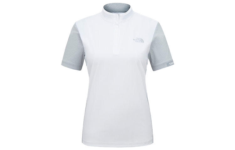 THE NORTH FACE T Shirts Women's Gray Stand Collar Moderate Straight Fit