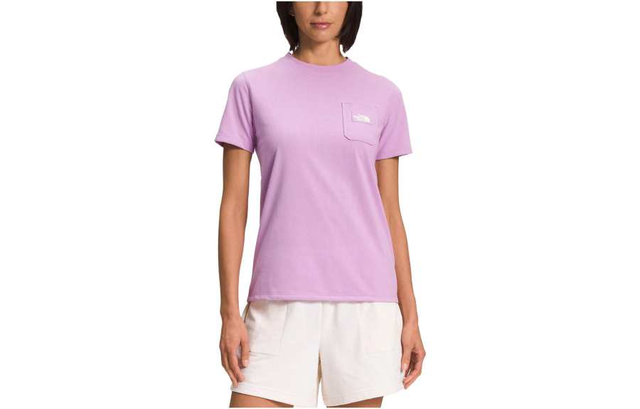 THE NORTH FACE T Shirts Women's Purple Crew Neck Moderate Straight Fit