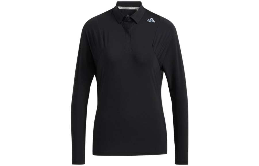 Adidas Adidas Polo Shirts Women's Black Polo Collar Moderate Straight Fit