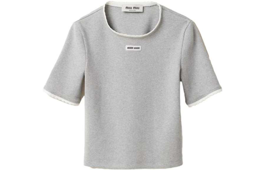 MIU MIU Sweaters Women's Gray Crew Neck Moderate Other