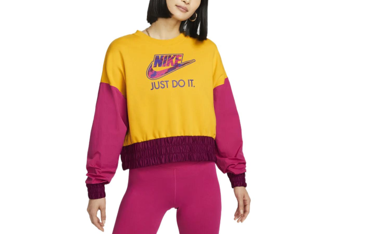 Nike Nike Sweatshirts Women's Yellow Crew Neck Moderate Regular