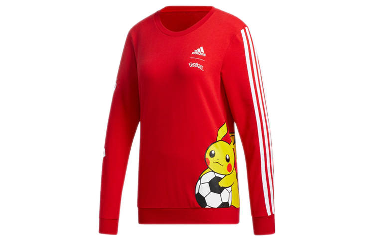 Adidas Adidas X Pokemon Sweatshirts Women's Light Scarlet Crew Neck Moderate Regular