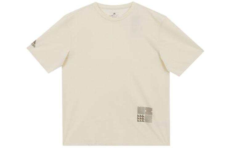 Adidas Adidas T Shirts Women's Ivory Crew Neck Moderate Straight Fit