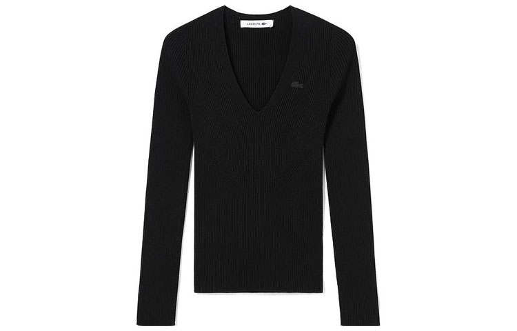 LACOSTE LACOSTE Sweaters Women's Black V Neck Moderate Other