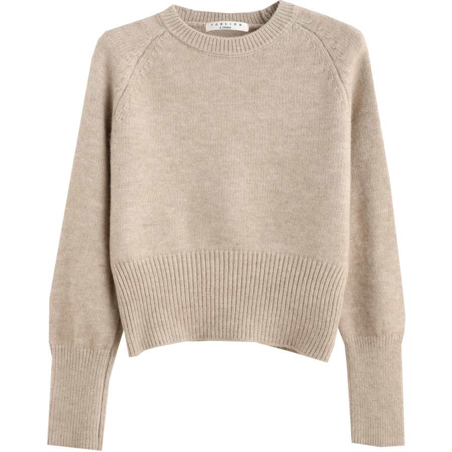 Tonlion Sweaters Women's Khaki Crew Neck Moderate Other
