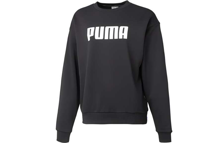 PUMA Sweatshirts Women's Black Crew Neck Moderate Regular