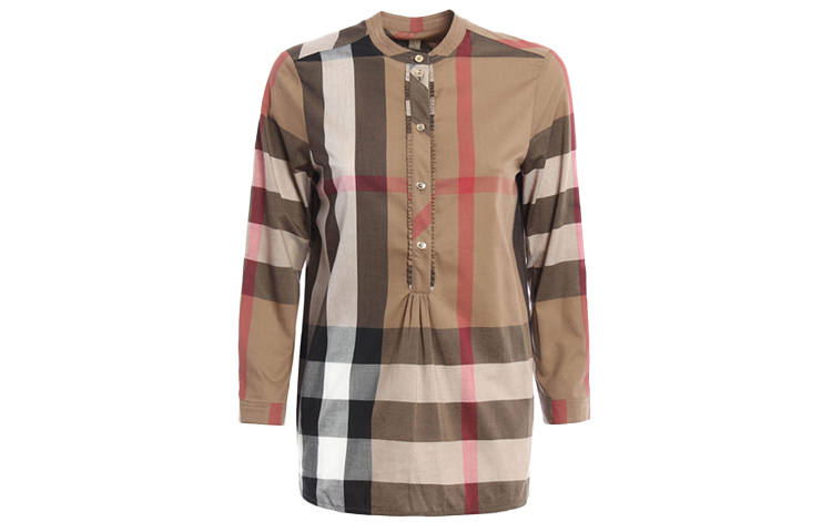 Burberry Shirts Women's Brown Crew Neck Moderate Shirt