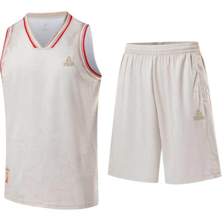 PEAK Basketball Culture Collection Basketball Suit Men's White Beige Yellow