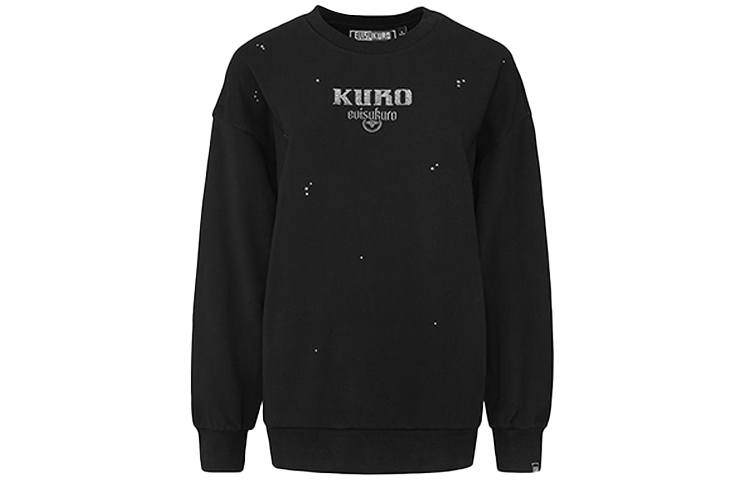 EVISU EVISU Sweatshirts Women's Black Crew Neck Moderate Regular