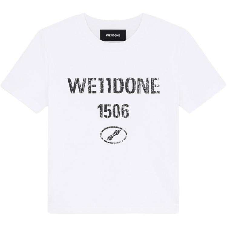 WE11DONE WE11DONE Drop Shoulder Sleeve T Shirt Women's White