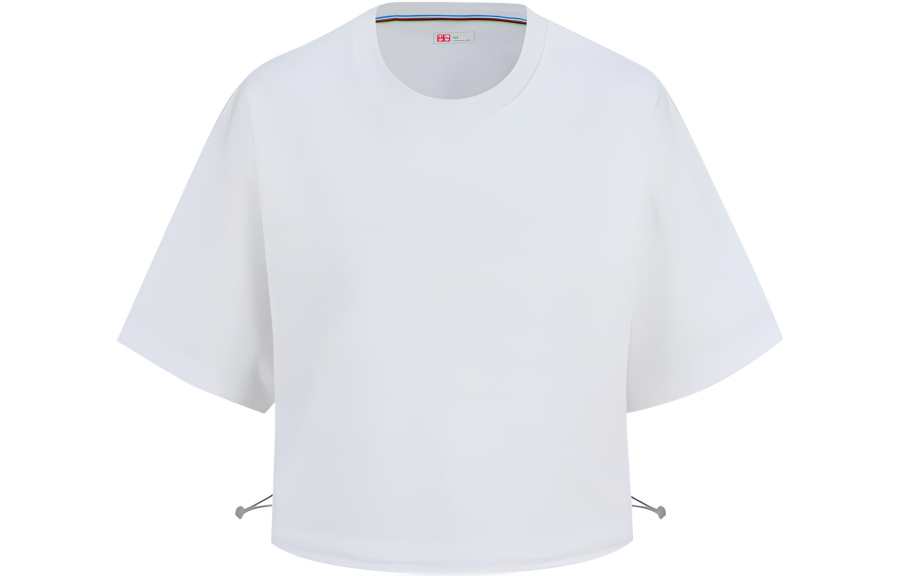 Li-Ning Li Ning T Shirts Women's White Crew Neck Moderate Straight Fit