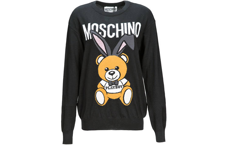 MOSCHINO Sweatshirts Women's Black Crew Neck Moderate Regular
