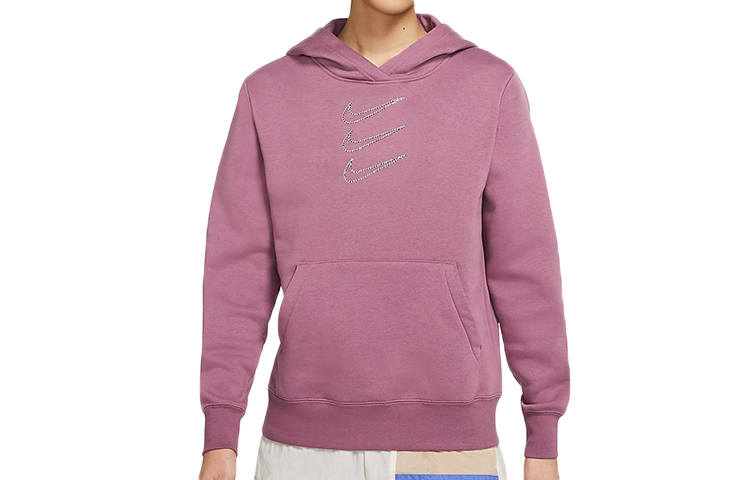 Nike Nike Sweatshirts Women's Light Mulberry Red Hooded Moderate Regular