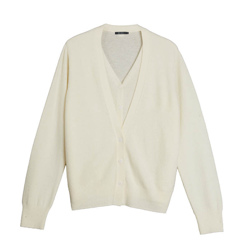 ELLE Sweaters Women's V Neck Moderate Cardigan