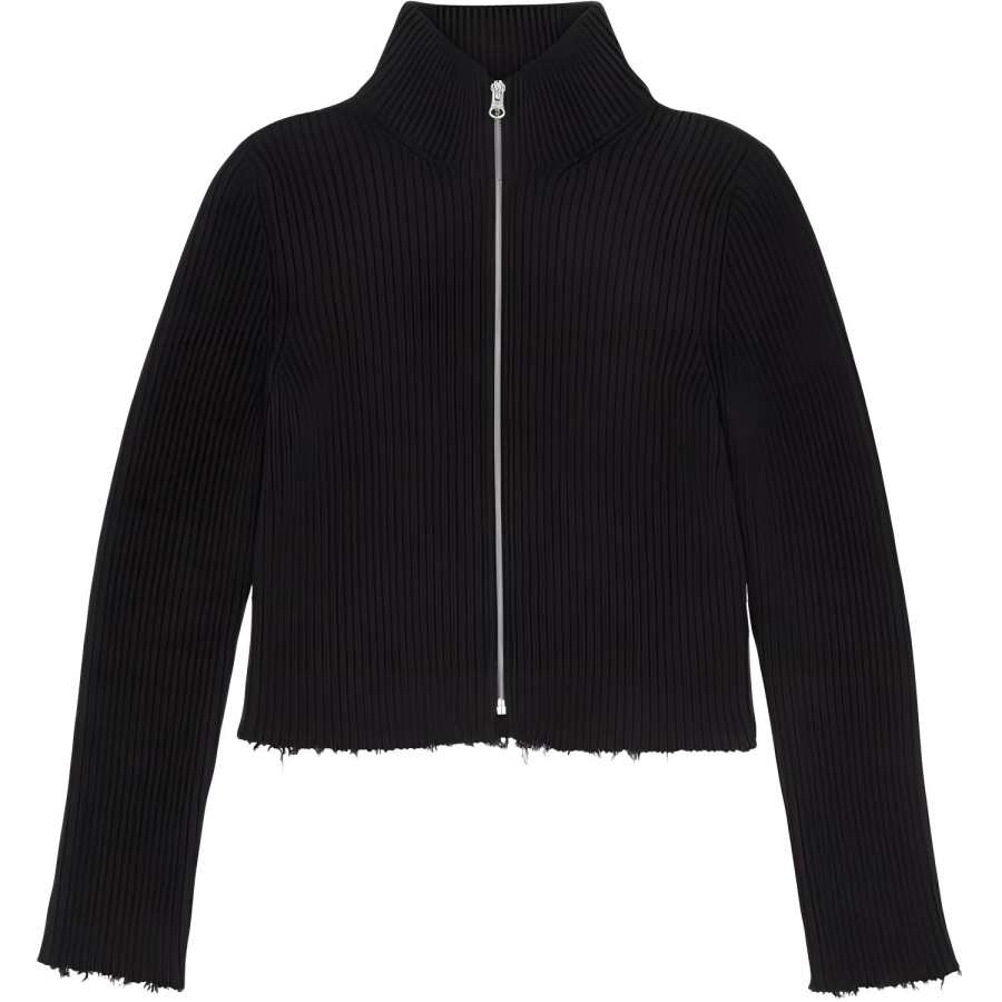 MM6 Maison Margiela Ribbed Knit Zipped Cardigan