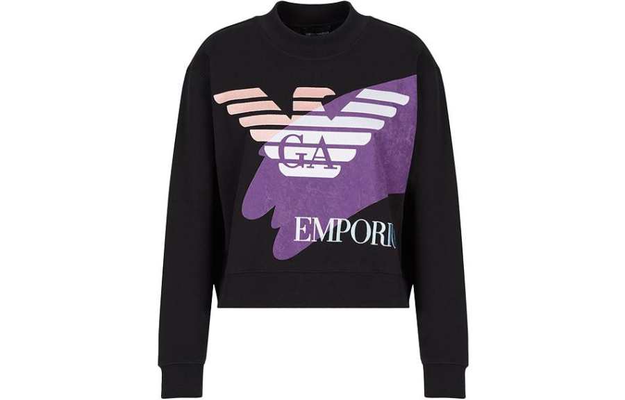 EMPORIO ARMANI Sweatshirts Women's Black Crew Neck Moderate Other