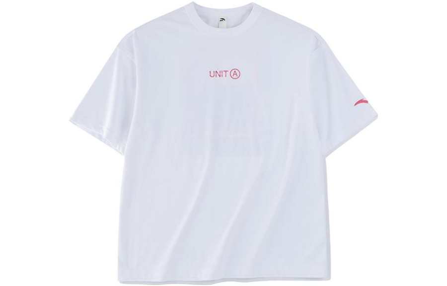 ANTA T Shirts Women's Snowflake White Crew Neck Moderate Straight Fit