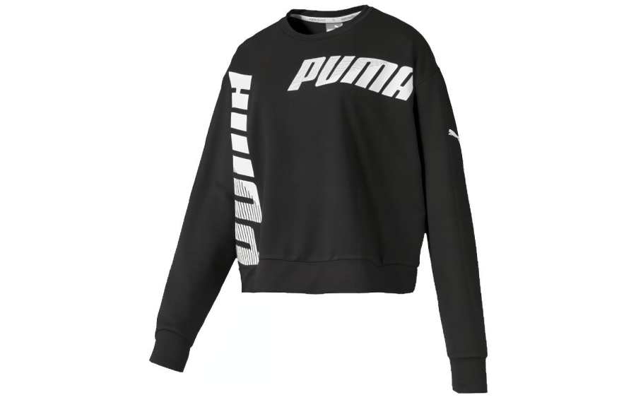 PUMA Sweatshirts Women's Black Crew Neck Moderate Regular