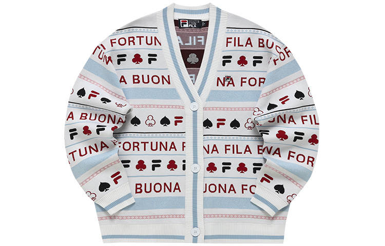 FILA Knitwear Women's All Over Print V Neck Moderate Other
