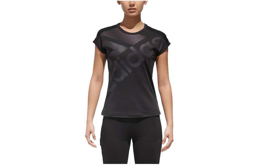 Adidas Adidas T Shirts Women's Black Crew Neck Moderate Straight Fit