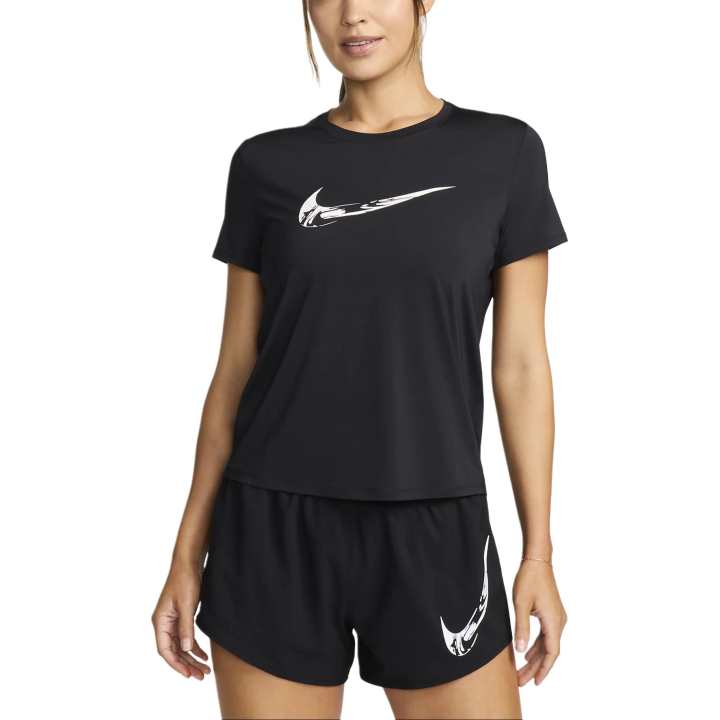Nike Nike T Shirts Women's Black Crew Neck Moderate Straight Fit