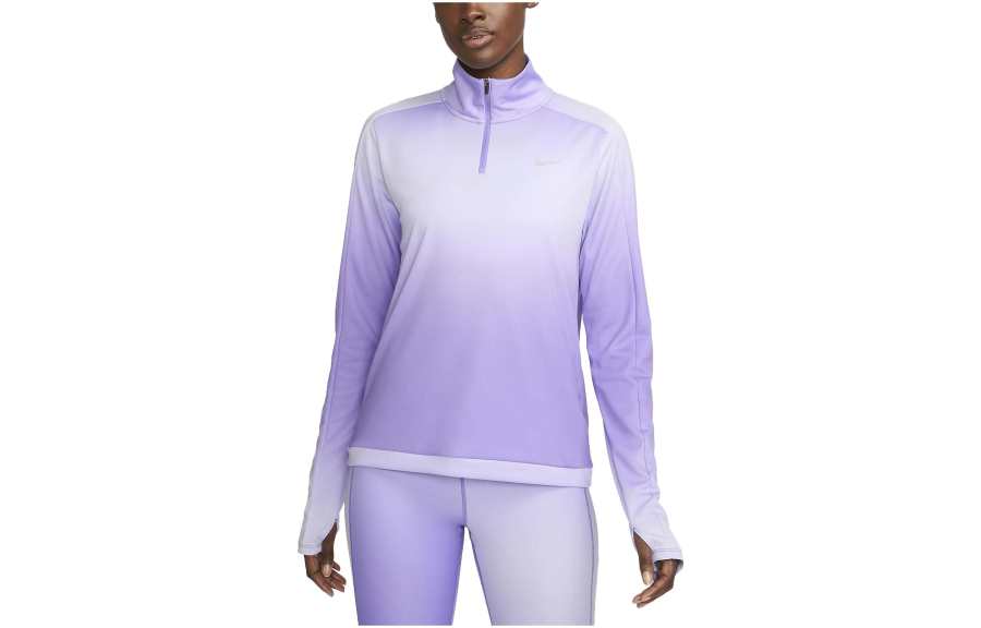 Nike Nike Dri Fit T Shirts Women's Space Purple Stand Collar Moderate Straight Fit