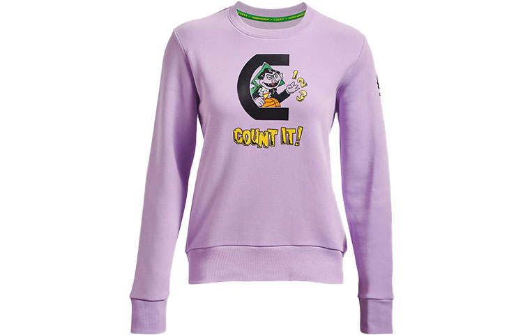 Under Armour Curry X Sesame Street Sweatshirts Women's Purple Crew Neck Moderate Regular